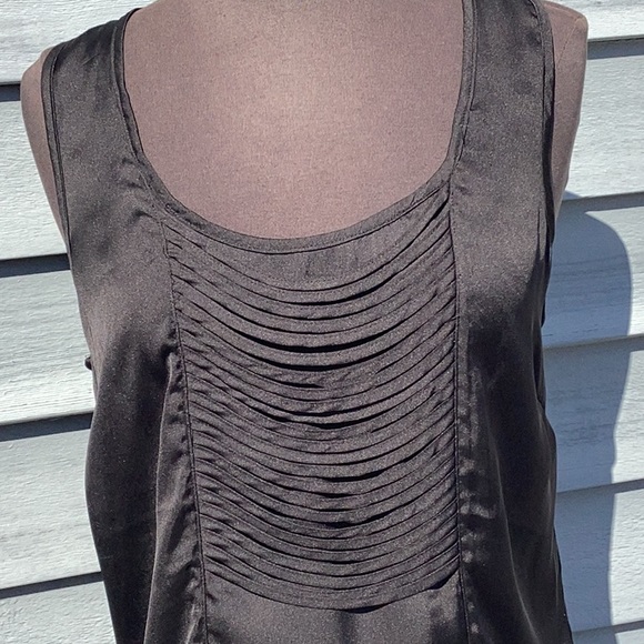DS Lab  Black Satin Tank Blouse Size Small - Picture 2 of 4